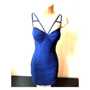 Blue w black top lacing